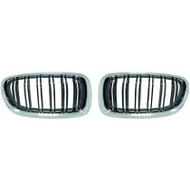 BMW 5-Serie F10/F11 13-17 Dubbelribbad Krom/Svart Sportgrill / Njurar DIEDERICHS